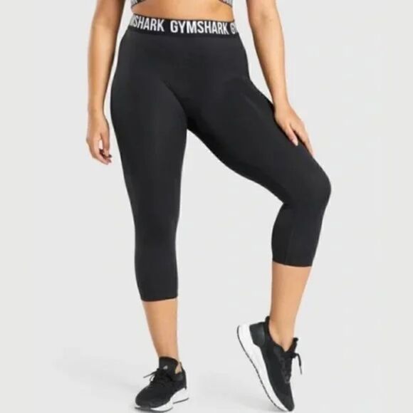 Gymshark Fit Seamless Cropped Leggings Black - Picture 2 of 7